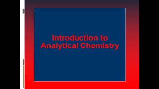 Introduction to Analytical Chemistry [upl. by Yatnoj]