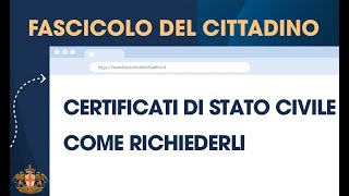 Certificati di stato civile  Come richiederli [upl. by Willman]