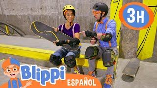 Pista de patinaje con Blippi y Meekah  Blippi Español  Videos educativos para niños [upl. by Nnylf]