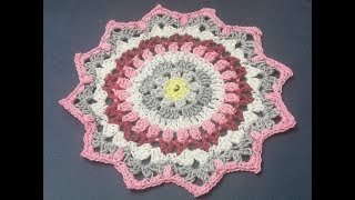 tuto crochet napperon mandala multicouleurs pour les gauchers [upl. by Hidie546]