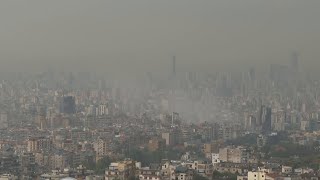 Smoke seen over Beirut skyline after Israeli strike in southern suburb [upl. by Hut]