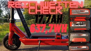 GOVECS ELMOTO KICK 177Ah 6372Wh im Reichweiten Check Einhell Powerxchange [upl. by Anaerdna581]