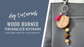 How to Make Personalized Keychains with Wooden Beads [upl. by Ahsirk562]