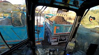 Nakladanie zeminy  JCB JS130 crawler excavator  Head view [upl. by Eanram611]