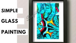 Easy Glass Painting  Pebeo Vitrail glass painting  Beginners Painting [upl. by Tenenbaum897]