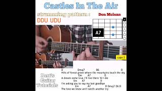 Castles In The Air  Don Mclean guitar chords w lyrics amp strumming tutorial [upl. by Ajed]