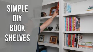 How to Build Simple Built In Book Shelves [upl. by Eille]