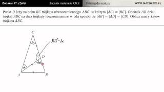 Zad 67 Kąty w trójkącie trening do matury [upl. by Laddie100]