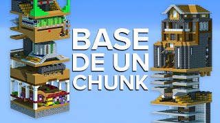 Construimos una Base de UN CHUNK en Minecraft [upl. by Aerdnak]