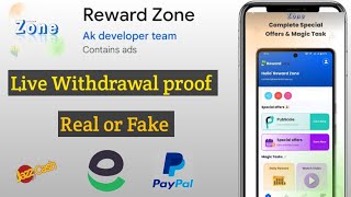 Reward Zone app Withdrawal proof  Reward Zone app Real Or Fake  Reward Zone app payment proof [upl. by Anael]