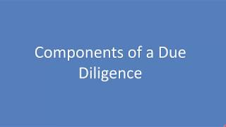 Types and components of due diligence [upl. by Reta]