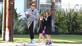 Jennifer Garner Walking With The Girls Before School [upl. by Arne]