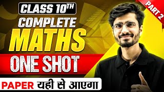 Complete MATHS in 1 Shot  Most Important Questions Part2  PYQs  Class 10th CBSE Exam [upl. by Aramoix]