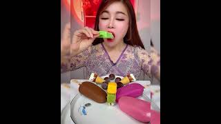 Asmr eating mango pear ice cream Crispy delicious short video [upl. by Dnaltiac]