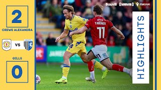 HIGHLIGHTS  Crewe Alexandra 2 Gillingham 0 [upl. by Fanchie]