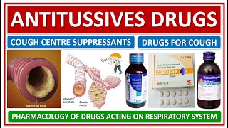 ANTITUSSIVES DRUGS COUGH CENTRE SUPPRESSANTS PHARMACOLOGY OF DRUGS ACTING ON RESPIRATORY SYSTEM [upl. by Siderf]