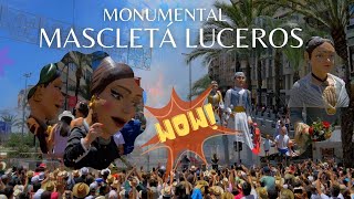 MASCLETA Alicante 2022 en Luceros Hogueras 2022 Walking ambiente 4K [upl. by Airtened]