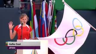 EYOF2013 OPENING CEREMONY OLYMPIC OATH BY AN ATHLETE AN OFFICIAL AND A COACH [upl. by Tse]