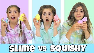 Slime Switch Up Challenge with SLIME vs SQUISHY Easter Eggs [upl. by Tirza]