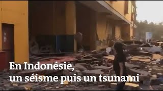 Séisme et tsunami en Indonésie [upl. by Nohtanhoj]