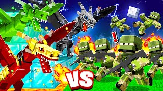 PRO DRAGON BUNKER vs 1000 MINECRAFT MOBS minecraft [upl. by Annait404]