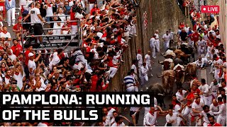 WATCH Spain  Running of the Bulls Takes Place at Pamplonas Annual San Fermin festival [upl. by Yalhsa]