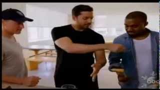 David Blaine Stabs an Ice Pick Through his Hand In front of Kanye West and Will Smith [upl. by Nylyrehc480]