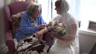 Bride weeps as she visits 100 year old Gran on way to church [upl. by Savior781]