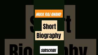 Mulk Raj Anand  Short Biography  English Literature baenglishnotes englishliterature [upl. by Phyl165]