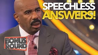 FAMILY FEUD ANSWERS That SHOCKED Steve Harvey amp Left Him SPEECHLESS Bonus Round [upl. by Kcaz]