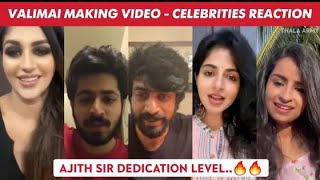 Valimai making video celebrity Reaction 🥲🔥Ak sir Hardwork 😎Valimai making video [upl. by Galliett227]