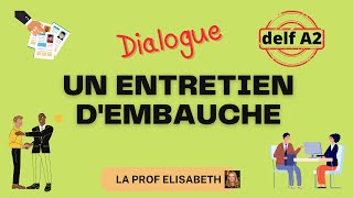 Un entretien dembauche en français Dialogues pour le DELF A2 FLE [upl. by Britte]