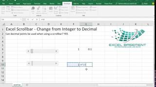 Excel Scrollbar  Change from Integer to Decimal [upl. by Alanson461]