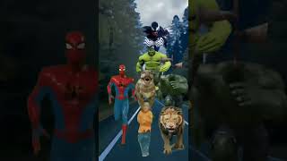 AVENGERS 🦹AND CARTOON AND DAYNASAUR🦁 marvel shorts hulk spiderman sirenhed superherokids [upl. by Winfield]