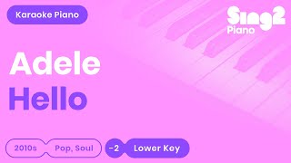 Adele  Hello Lower Key Karaoke Piano [upl. by Tips]