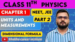 11th Physics Dimensional Formula Chapter1 NEETPhysics JEEPhysics [upl. by Harbert983]