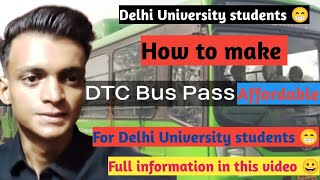 How to make DTC Bus pass Delhi University students travel whole Delhi without money 🤑viralvideos [upl. by Asilehs]