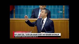 CHP LİDERİ ÖZEL 30 BİN LİRA ASGARİ ÜCRETİ HEP BERABER SAVUNALIM [upl. by Erapsag]