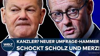 DEUTSCHLAND Paukenschlag bei Kanzlerfrage Neue Umfrage Weder Olaf Scholz noch Friedrich Merz vorn [upl. by Atsirk]