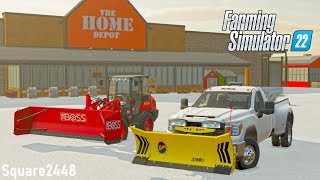 8 Inches Of SNOW  Plowing Home Depot Parking Lot  FS22 [upl. by Adlig]