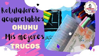 ★ Review ROTULADORES acuarelables OHUHU ✨TUTORIAL [upl. by Liek205]