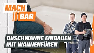 Duschwanne einbauen mit Wannenfüßen  OBI [upl. by Faina87]