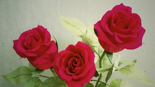 ABC TV  How To Make Ecuador Rose Paper Flower From Crepe Paper  Craft Tutorial [upl. by Okiron]