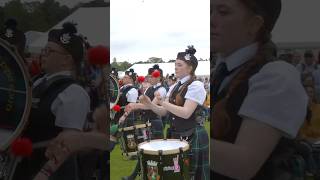 drummajor leads Forres pipeband display march during 2024 inverness highlandgames shorts [upl. by Roehm238]