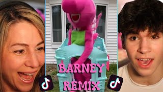 Mom reacts to my CRAZIEST BARNEY REMIX DANCE TIKTOK VIDEOS [upl. by Nnylodnewg497]