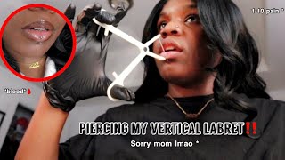 piercing my vertical labret at home [upl. by Malloch]