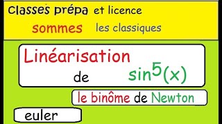 Linéarisation de sin5xcomplexes binôme euler prépa MPSI PCSI postbac [upl. by Ellennahs]