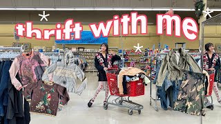 THRIFT WITH ME  finding Winter essentials at MASSIVE thrift store [upl. by Neslund]