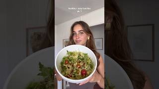 Pesto Orzo Salad 💚 full recipe below healthyrecipe salad lunch [upl. by Nnaeerb]