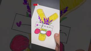 Lettering 🌈youtubeshorts shortvideo art lettering brushpen lettery yuna [upl. by Dom]